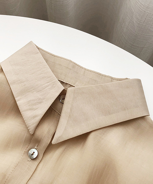 c.u.l（シーユーエル）の「【c.u.l:w】無地カラーシアーシャツ culw164（シャツ/ブラウス・レディース・オリーブ/ライトベージュ/ホワイト/ダークパープル・M/L）」の21枚目の写真