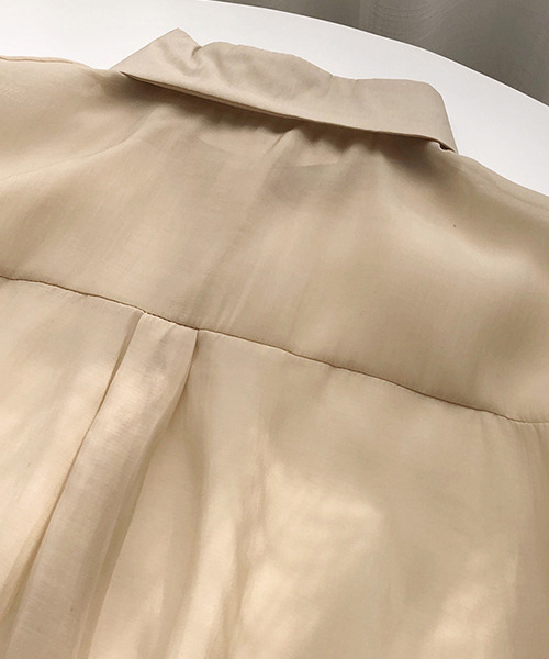 c.u.l（シーユーエル）の「【c.u.l:w】無地カラーシアーシャツ culw164（シャツ/ブラウス・レディース・オリーブ/ライトベージュ/ホワイト/ダークパープル・M/L）」の22枚目の写真