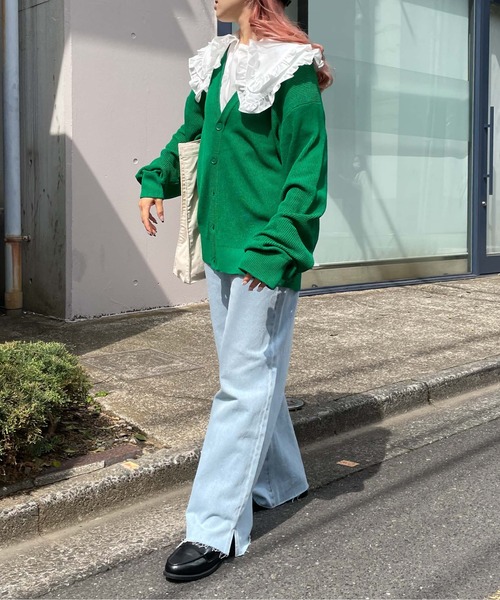 WEGO(ウィゴー)の「WEGO/リネンライクカーディガン(カーディガン/ボレロ・メンズ・イエロー/グリーン/スミクロ/ブルー・LARGE/MEDIUM)」の8枚目の写真