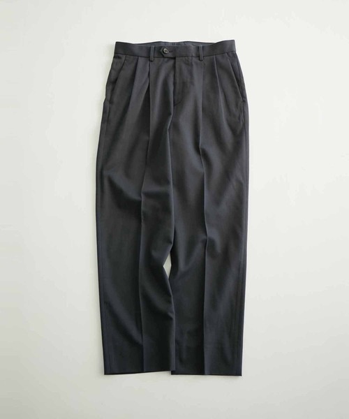 ADAM ET ROPE'（アダムエロペ）の「コットンレーヨンツイル ドレープ ワイドスラックス/セットアップ対応（スラックス・メンズ・グリーン系その他2/ブルー系その他3・S/M/L）」の2枚目の写真