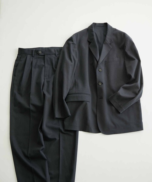 ADAM ET ROPE'（アダムエロペ）の「コットンレーヨンツイル ドレープ ワイドスラックス/セットアップ対応（スラックス・メンズ・グリーン系その他2/ブルー系その他3・S/M/L）」の11枚目の写真