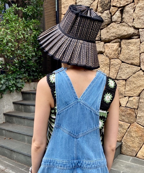 Candy Stripper（キャンディストリッパー）の「FLOWER CROCHET KINT キャミソール（キャミソール・レディース・ライトブルー/ブラック/ブラウン・2）」の14枚目の写真