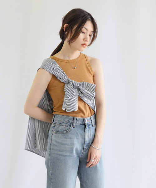 select MOCA（セレクトモカ）の「シンプルリブタンクトップ（タンクトップ・レディース・パープル/ブラウン/ブルー・FREE）」の13枚目の写真