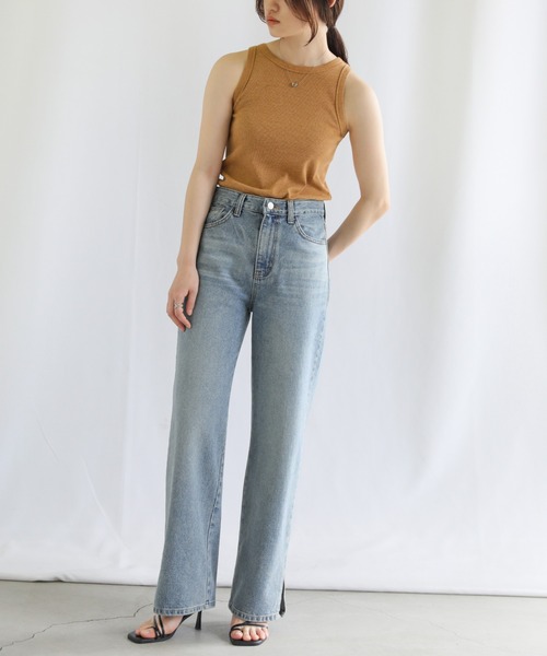 select MOCA（セレクトモカ）の「シンプルリブタンクトップ（タンクトップ・レディース・パープル/ブラウン/ブルー・FREE）」の5枚目の写真