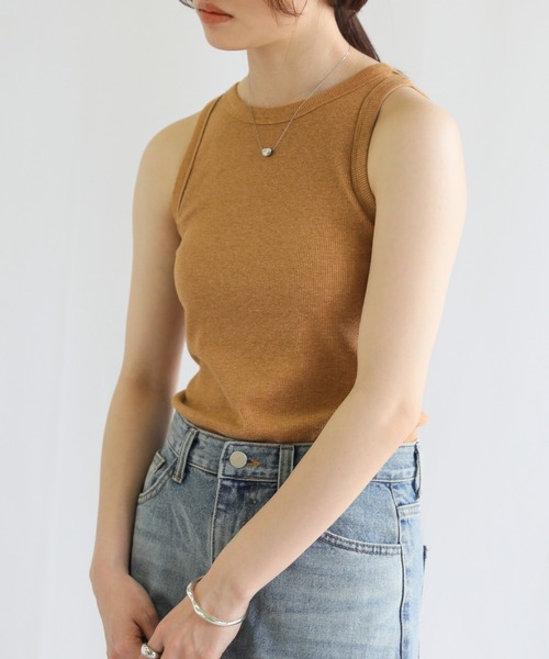 select MOCA（セレクトモカ）の「シンプルリブタンクトップ（タンクトップ・レディース・パープル/ブラウン/ブルー・FREE）」の15枚目の写真