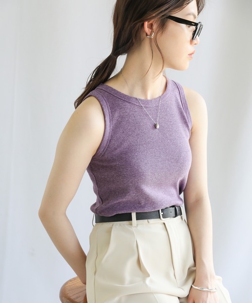 select MOCA（セレクトモカ）の「シンプルリブタンクトップ（タンクトップ・レディース・パープル/ブラウン/ブルー・FREE）」の19枚目の写真