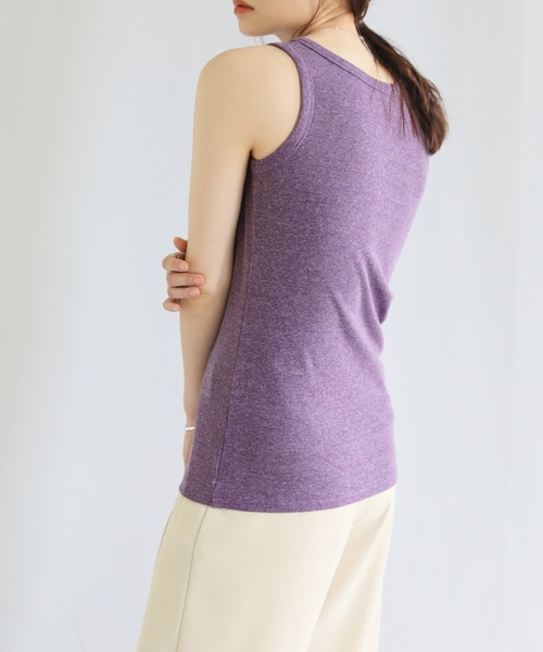 select MOCA（セレクトモカ）の「シンプルリブタンクトップ（タンクトップ・レディース・パープル/ブラウン/ブルー・FREE）」の22枚目の写真
