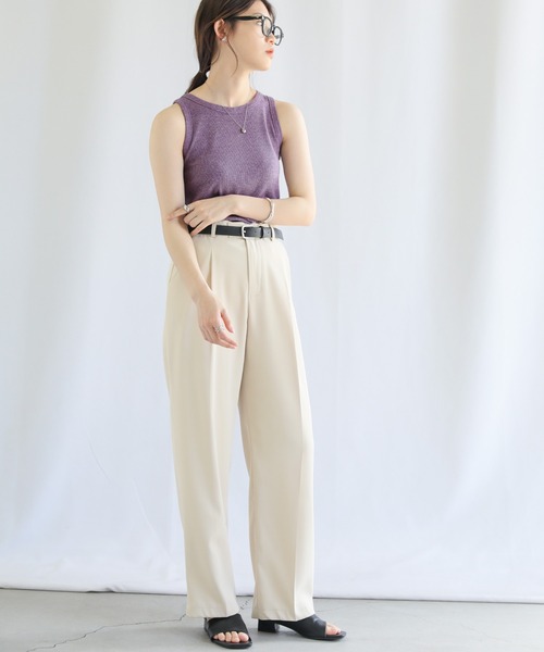 select MOCA（セレクトモカ）の「シンプルリブタンクトップ（タンクトップ・レディース・パープル/ブラウン/ブルー・FREE）」の6枚目の写真