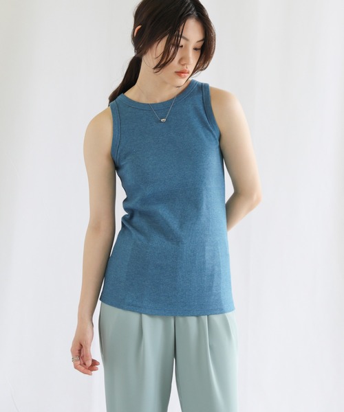 select MOCA（セレクトモカ）の「シンプルリブタンクトップ（タンクトップ・レディース・パープル/ブラウン/ブルー・FREE）」の9枚目の写真