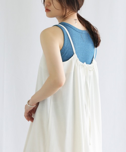 select MOCA（セレクトモカ）の「シンプルリブタンクトップ（タンクトップ・レディース・パープル/ブラウン/ブルー・FREE）」の12枚目の写真