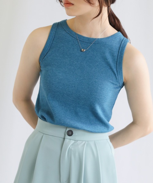 select MOCA（セレクトモカ）の「シンプルリブタンクトップ（タンクトップ・レディース・パープル/ブラウン/ブルー・FREE）」の7枚目の写真