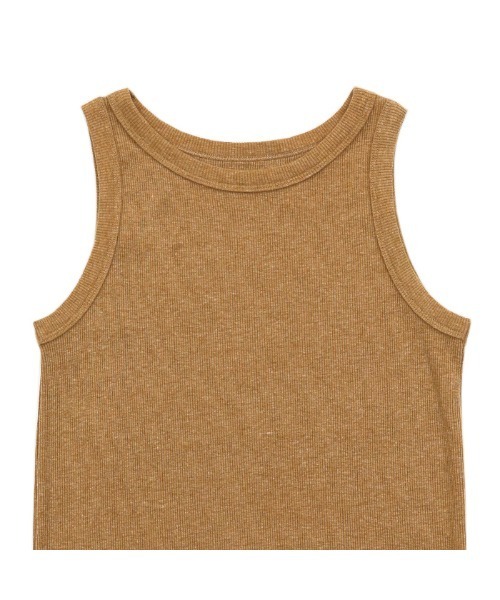 Monoha ブラウン色 スエード風 タンクトップ シンプルリブタンクトップ（タンクトップ）｜select MOCA（セレクト