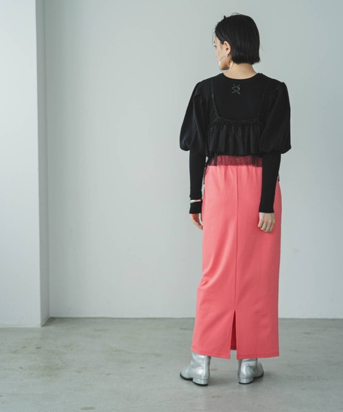 bohmal（ボマール）の「カットソーペンシルスカート（スカート・レディース・ブラック/ブルー/パープル/グリーン/ライム/スカイブルー/レッド/ピンク・FREE/LARGE/MEDIUM）」の13枚目の写真