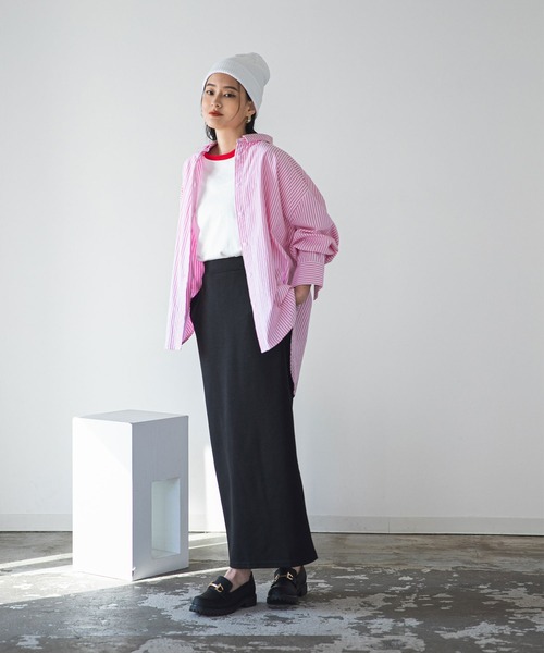 bohmal（ボマール）の「カットソーペンシルスカート（スカート・レディース・ブラック/ブルー/パープル/グリーン/ライム/スカイブルー/レッド/ピンク・FREE/LARGE/MEDIUM）」の18枚目の写真