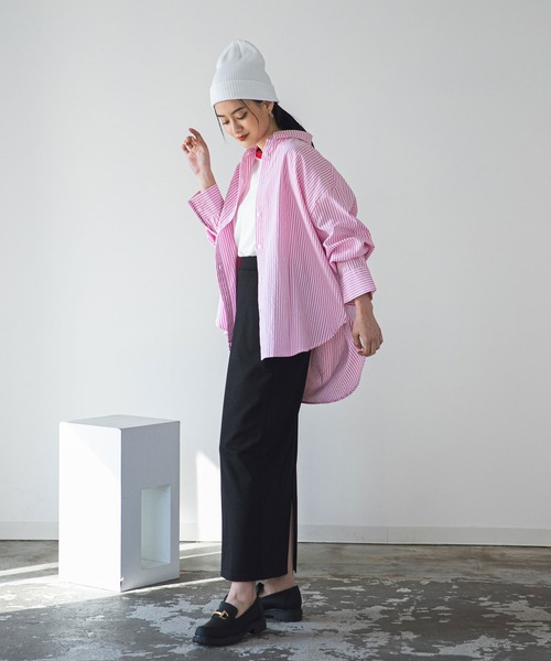 bohmal（ボマール）の「カットソーペンシルスカート（スカート・レディース・ブラック/ブルー/パープル/グリーン/ライム/スカイブルー/レッド/ピンク・FREE/LARGE/MEDIUM）」の20枚目の写真