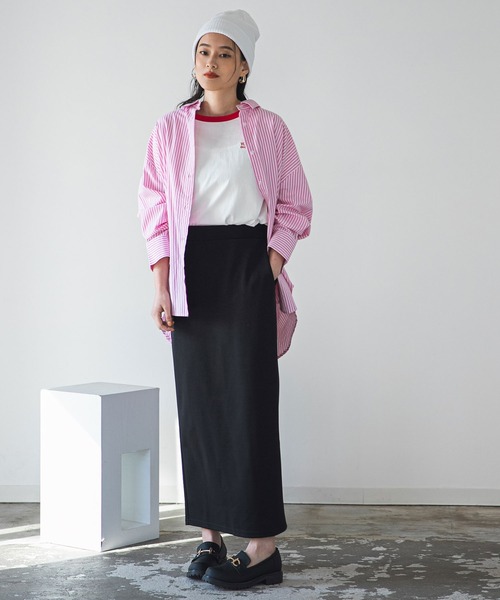 bohmal（ボマール）の「カットソーペンシルスカート（スカート・レディース・ブラック/ブルー/パープル/グリーン/ライム/スカイブルー/レッド/ピンク・FREE/LARGE/MEDIUM）」の21枚目の写真