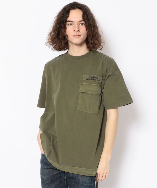 AVIREX(アヴィレックス)の「フェイド ウォッシュ ルーズ フィット ミリタリー ポケット Tシャツ / FADE WASH LOOSE FIT MILITARY POCKET T-SHIRTⅡ / アヴィレックス / AVIREX(Tシャツ/カットソー・メンズ・オフホワイト/ブラック/カーキ/イエロー/オリーブ・XX-LARGE/MEDIUM/LARGE/X-LARGE)」の3枚目の写真