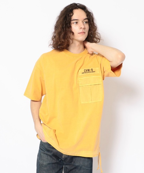 AVIREX(アヴィレックス)の「フェイド ウォッシュ ルーズ フィット ミリタリー ポケット Tシャツ / FADE WASH LOOSE FIT MILITARY POCKET T-SHIRTⅡ / アヴィレックス / AVIREX(Tシャツ/カットソー・メンズ・オフホワイト/ブラック/カーキ/イエロー/オリーブ・XX-LARGE/MEDIUM/LARGE/X-LARGE)」の5枚目の写真