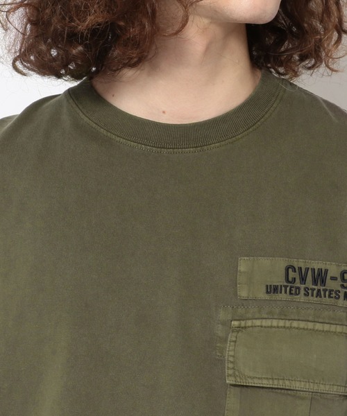 AVIREX(アヴィレックス)の「フェイド ウォッシュ ルーズ フィット ミリタリー ポケット Tシャツ / FADE WASH LOOSE FIT MILITARY POCKET T-SHIRTⅡ / アヴィレックス / AVIREX(Tシャツ/カットソー・メンズ・オフホワイト/ブラック/カーキ/イエロー/オリーブ・XX-LARGE/MEDIUM/LARGE/X-LARGE)」の8枚目の写真