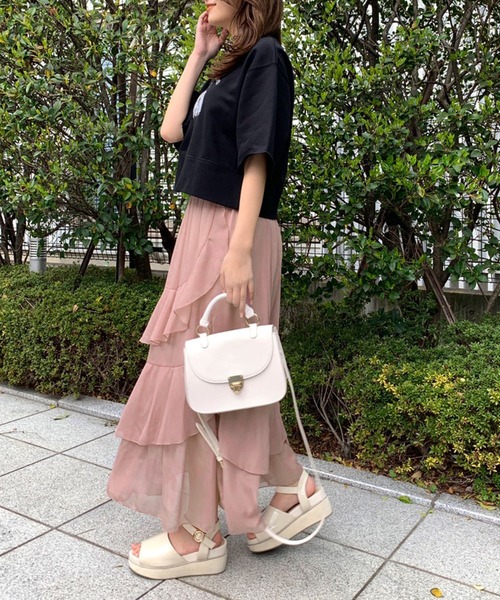 OLIVE des OLIVE(オリーブデオリーブ)の「ラッフルスリットスカート(スカート・レディース・ピンク/ライトグレー/オフホワイト・FREE)」の18枚目の写真