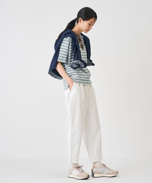 J.PRESS YORK STREET(ジェイプレスヨークストリート)の「【UNISEX】天竺ボーダーTシャツ(Tシャツ/カットソー・メンズ・ベージュ系1/ネイビー系1/ダルブルー系1・SMALL/MEDIUM/LARGE)」の4枚目の写真