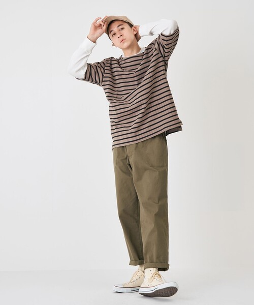 J.PRESS YORK STREET(ジェイプレスヨークストリート)の「【UNISEX】天竺ボーダーTシャツ(Tシャツ/カットソー・メンズ・ベージュ系1/ネイビー系1/ダルブルー系1・SMALL/MEDIUM/LARGE)」の5枚目の写真