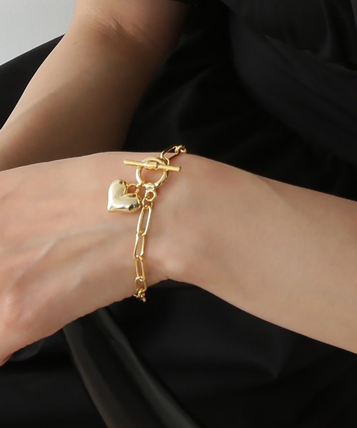 N.（N. Natural Beauty Basic）（エヌエヌナチュラルビューティーベーシック）の「ハートモチーフブレスレット（ネックレス・レディース・シルバー/ゴールド・FREE）」の2枚目の写真