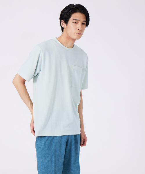 ABAHOUSE(アバハウス)の「ツインフェイス カットオフ ポケTシャツ(Tシャツ/カットソー・メンズ・ライトグレー/ブラック/ライム/ラベンダー・46/48)」の3枚目の写真