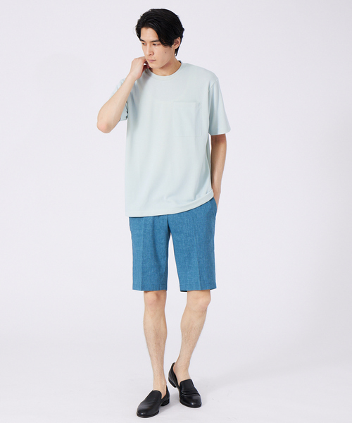 ABAHOUSE(アバハウス)の「ツインフェイス カットオフ ポケTシャツ(Tシャツ/カットソー・メンズ・ライトグレー/ブラック/ライム/ラベンダー・46/48)」の6枚目の写真
