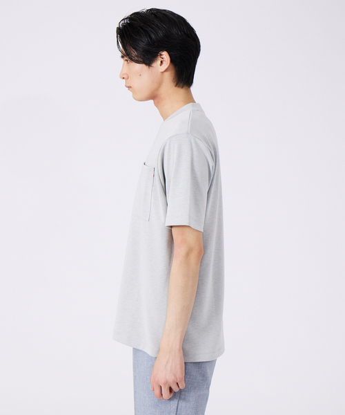 ABAHOUSE(アバハウス)の「ツインフェイス カットオフ ポケTシャツ(Tシャツ/カットソー・メンズ・ライトグレー/ブラック/ライム/ラベンダー・46/48)」の9枚目の写真