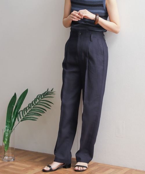 URBAN RESEARCH DOORS（アーバンリサーチドアーズ）の「コットンリネントラウザー（その他パンツ・レディース・ナチュラル/ネイビー・MEDIUM/SMALL）」の2枚目の写真