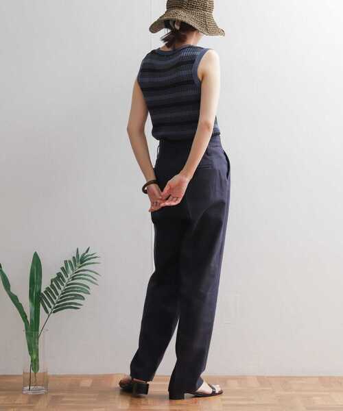 URBAN RESEARCH DOORS（アーバンリサーチドアーズ）の「コットンリネントラウザー（その他パンツ・レディース・ナチュラル/ネイビー・MEDIUM/SMALL）」の3枚目の写真