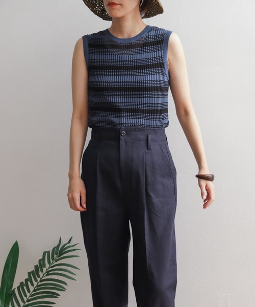 URBAN RESEARCH DOORS（アーバンリサーチドアーズ）の「コットンリネントラウザー（その他パンツ・レディース・ナチュラル/ネイビー・MEDIUM/SMALL）」の8枚目の写真