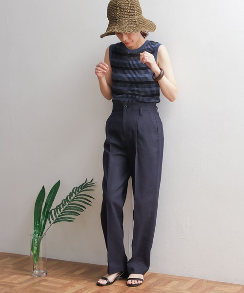 URBAN RESEARCH DOORS（アーバンリサーチドアーズ）の「コットンリネントラウザー（その他パンツ・レディース・ナチュラル/ネイビー・MEDIUM/SMALL）」の19枚目の写真