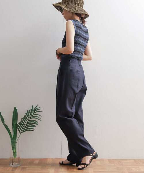 URBAN RESEARCH DOORS（アーバンリサーチドアーズ）の「コットンリネントラウザー（その他パンツ・レディース・ナチュラル/ネイビー・MEDIUM/SMALL）」の17枚目の写真