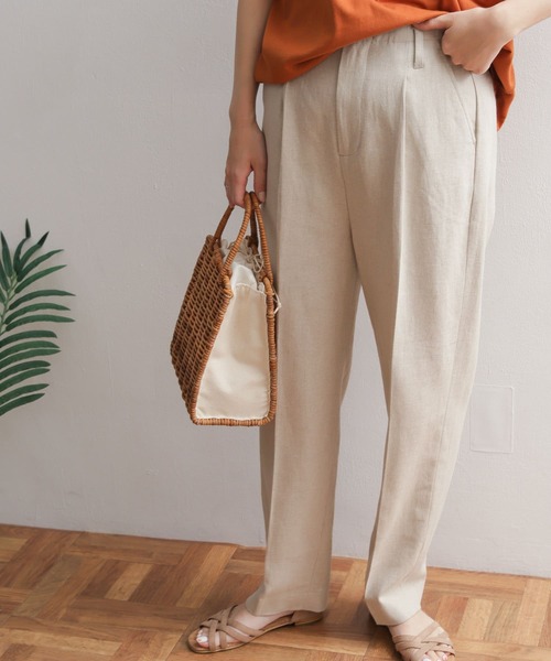 URBAN RESEARCH DOORS（アーバンリサーチドアーズ）の「コットンリネントラウザー（その他パンツ・レディース・ナチュラル/ネイビー・MEDIUM/SMALL）」の5枚目の写真