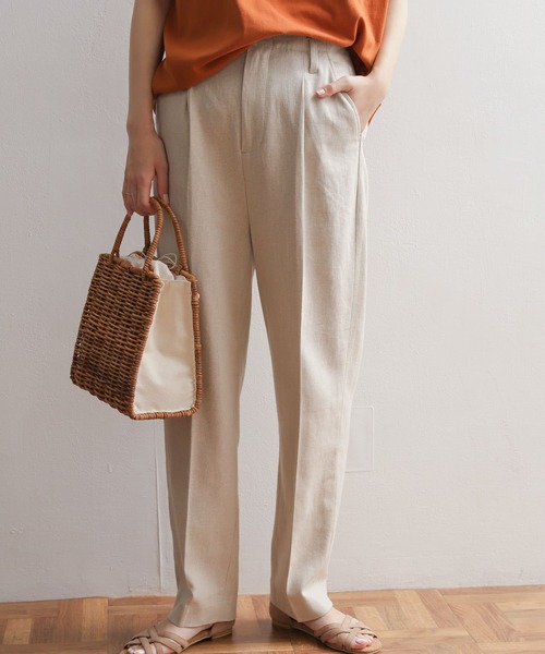 URBAN RESEARCH DOORS（アーバンリサーチドアーズ）の「コットンリネントラウザー（その他パンツ・レディース・ナチュラル/ネイビー・MEDIUM/SMALL）」の13枚目の写真