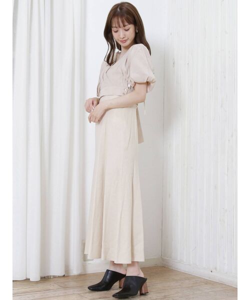 MERCURYDUO（マーキュリーデュオ）の「クロップドブラウスセットマーメイドワンピース（ワンピース・レディース・ベージュ/ネイビー/アイボリー・SMALL/MEDIUM）」の6枚目の写真