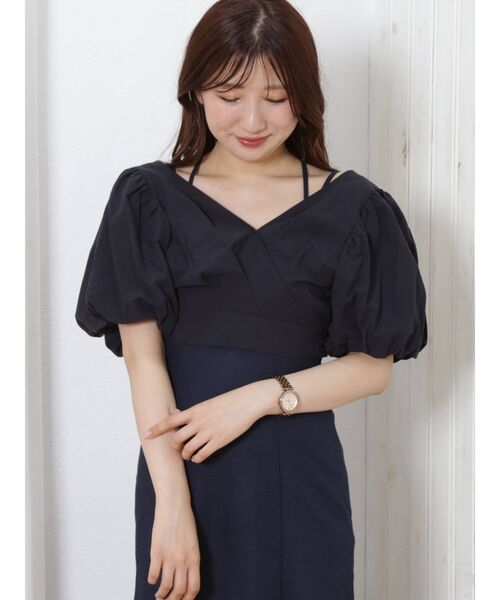 MERCURYDUO（マーキュリーデュオ）の「クロップドブラウスセットマーメイドワンピース（ワンピース・レディース・ベージュ/ネイビー/アイボリー・SMALL/MEDIUM）」の10枚目の写真