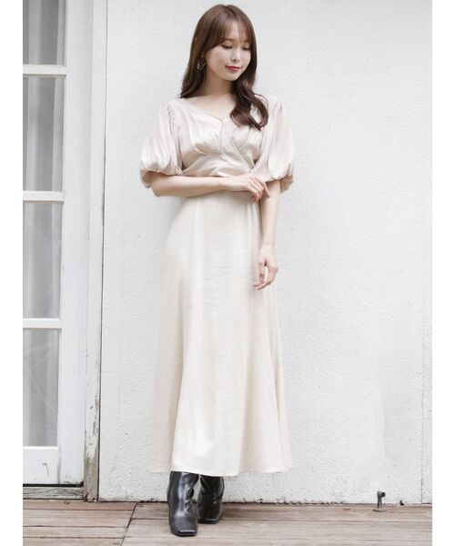 MERCURYDUO（マーキュリーデュオ）の「クロップドブラウスセットマーメイドワンピース（ワンピース・レディース・ベージュ/ネイビー/アイボリー・SMALL/MEDIUM）」の12枚目の写真