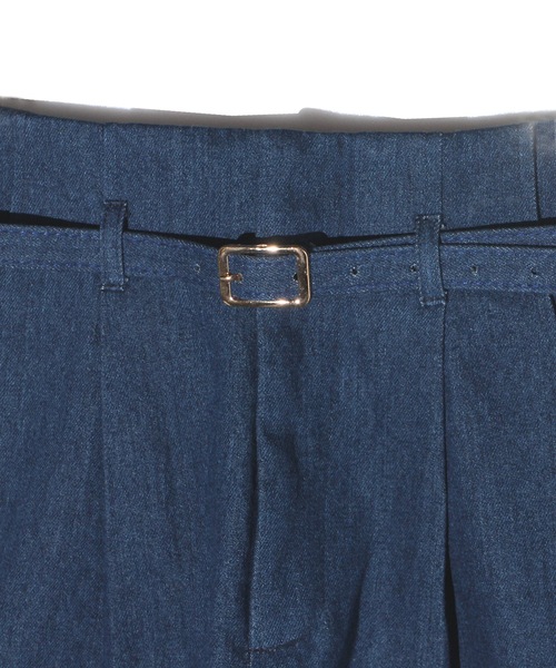 abc une face(アーベーセーアンフェイス)の「ハイウエストショートパンツ(デニムパンツ・レディース・ダークブルー・FREE)」の7枚目の写真