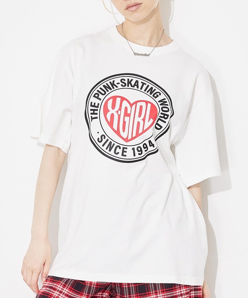 X-girl（エックスガール）の「HEART LOGO S/S TEE/ハートロゴ T