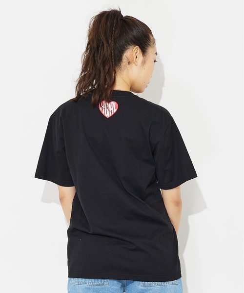X-girl(エックスガール)の「HEART LOGO S/S TEE/ハートロゴ Tシャツ(Tシャツ/カットソー・レディース・ホワイト/ブラック・S/XL/L/M)」の22枚目の写真