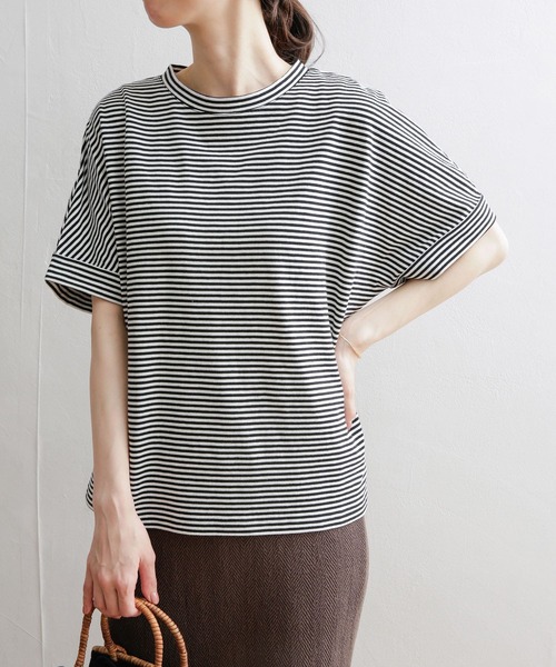 URBAN RESEARCH DOORS（アーバンリサーチドアーズ）の「USAコットンロールスリーブTシャツ（Tシャツ/カットソー・レディース・ブラック/オフホワイト/ピンク/ホワイト系その他・MEDIUM）」の6枚目の写真