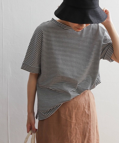 URBAN RESEARCH DOORS（アーバンリサーチドアーズ）の「USAコットンロールスリーブTシャツ（Tシャツ/カットソー・レディース・ブラック/オフホワイト/ピンク/ホワイト系その他・MEDIUM）」の16枚目の写真