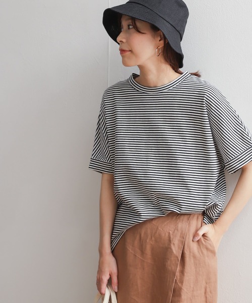 URBAN RESEARCH DOORS（アーバンリサーチドアーズ）の「USAコットンロールスリーブTシャツ（Tシャツ/カットソー・レディース・ブラック/オフホワイト/ピンク/ホワイト系その他・MEDIUM）」の17枚目の写真