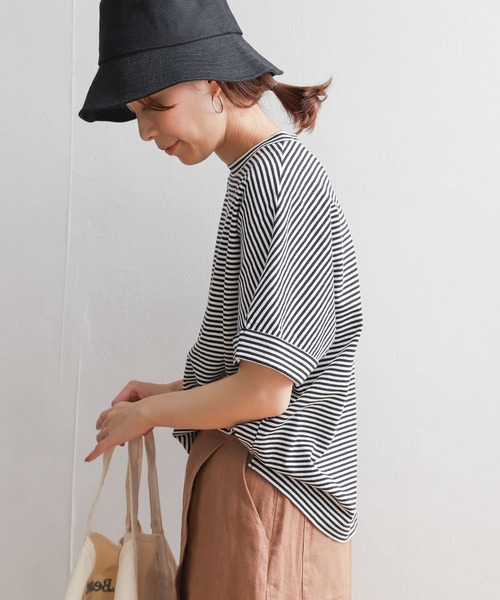 URBAN RESEARCH DOORS（アーバンリサーチドアーズ）の「USAコットンロールスリーブTシャツ（Tシャツ/カットソー・レディース・ブラック/オフホワイト/ピンク/ホワイト系その他・MEDIUM）」の20枚目の写真