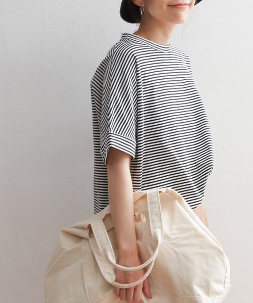 URBAN RESEARCH DOORS（アーバンリサーチドアーズ）の「USAコットンロールスリーブTシャツ（Tシャツ/カットソー・レディース・ブラック/オフホワイト/ピンク/ホワイト系その他・MEDIUM）」の22枚目の写真