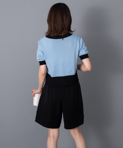 solleim(ソルレム)の「フロントタックバミューダパンツ(その他パンツ・レディース・ブラック/グリーン・M)」の10枚目の写真