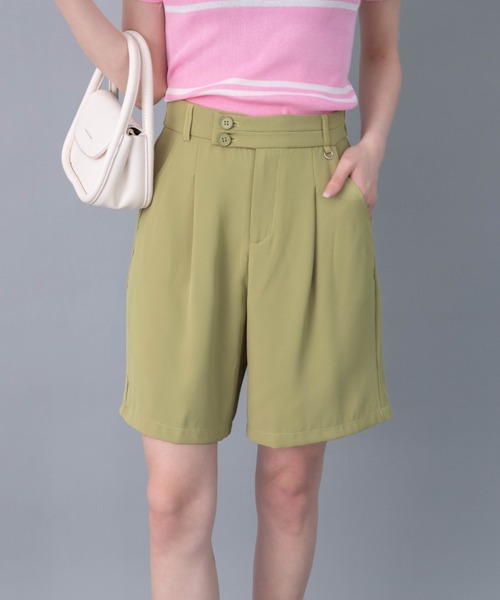 solleim(ソルレム)の「フロントタックバミューダパンツ(その他パンツ・レディース・ブラック/グリーン・M)」の11枚目の写真